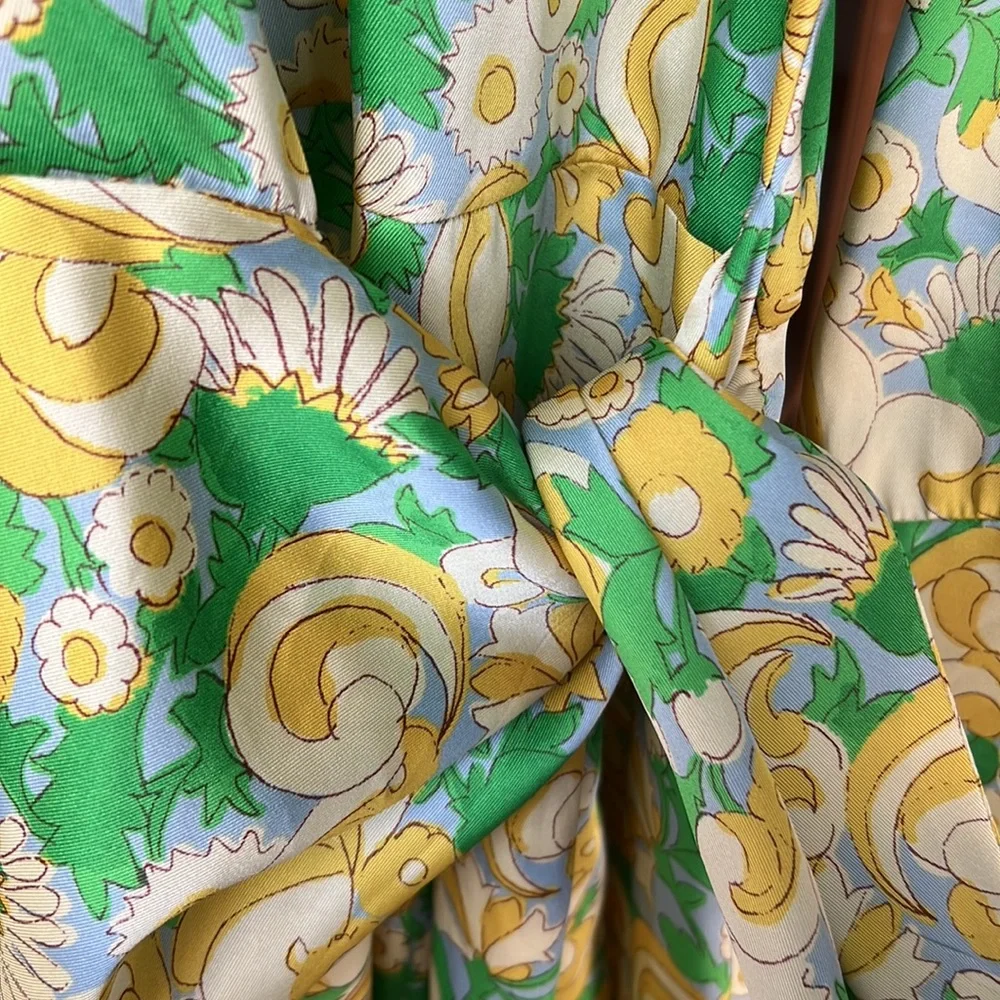 ZARA Dress Retro Inspired Size Medium - Yellow, Green, Blue Mini - Picture 3 of 5
